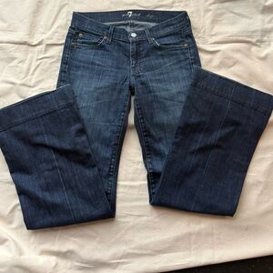 7 For All Mankind Dark Blue Flare Jeans Dojo